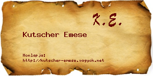 Kutscher Emese névjegykártya
